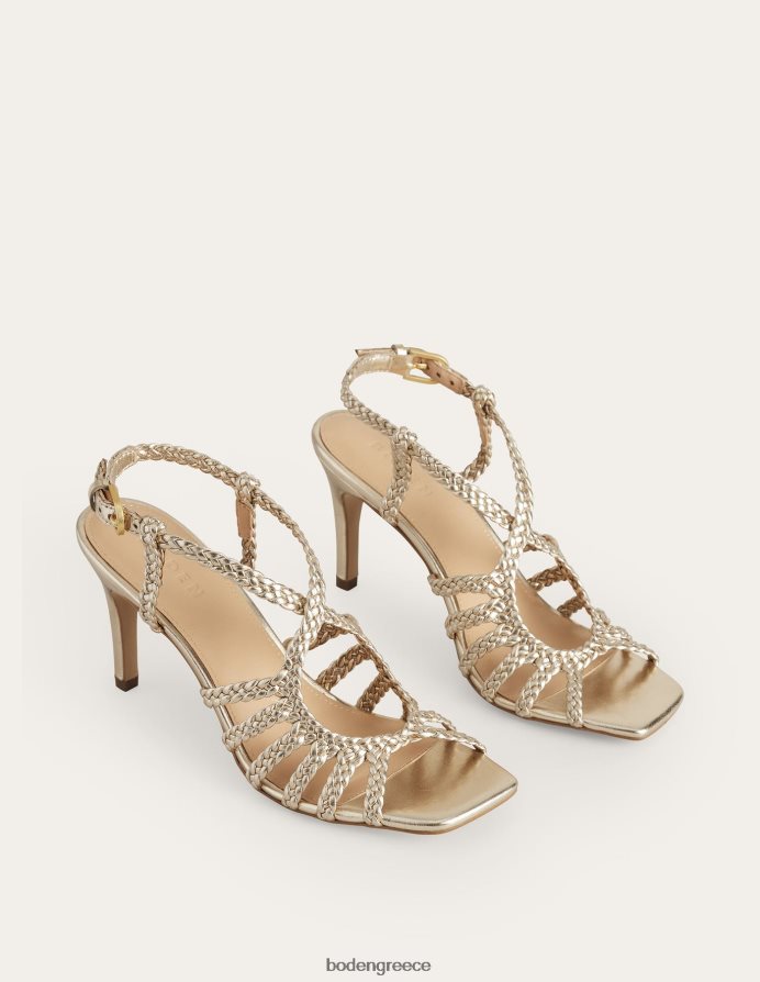 χρυσός είδη υπόδησης υφαντό πέδιλο με τακούνι με πολλά λουράκια Boden γυναίκες 464PH82294