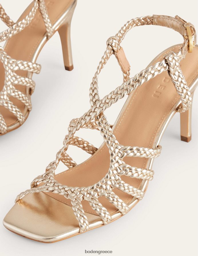 χρυσός είδη υπόδησης υφαντό πέδιλο με τακούνι με πολλά λουράκια Boden γυναίκες 464PH82294