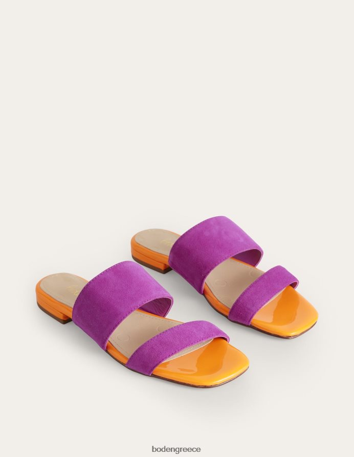 ροζ βιολετί σουέτ είδη υπόδησης δύο σανδάλια με λουράκια Boden γυναίκες 464PH82309