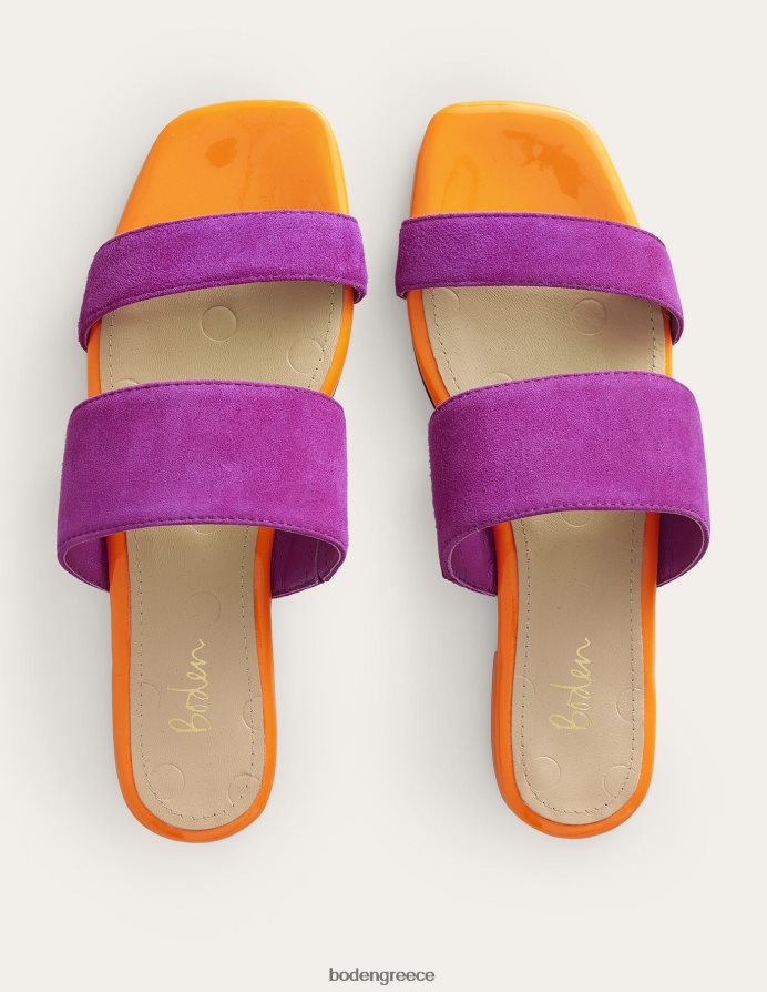 ροζ βιολετί σουέτ είδη υπόδησης δύο σανδάλια με λουράκια Boden γυναίκες 464PH82309