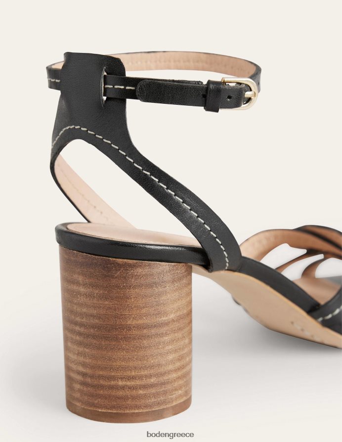 μαύρο δέρμα είδη υπόδησης πέδιλα με τακούνι με πολλά λουράκια Boden γυναίκες 464PH82331