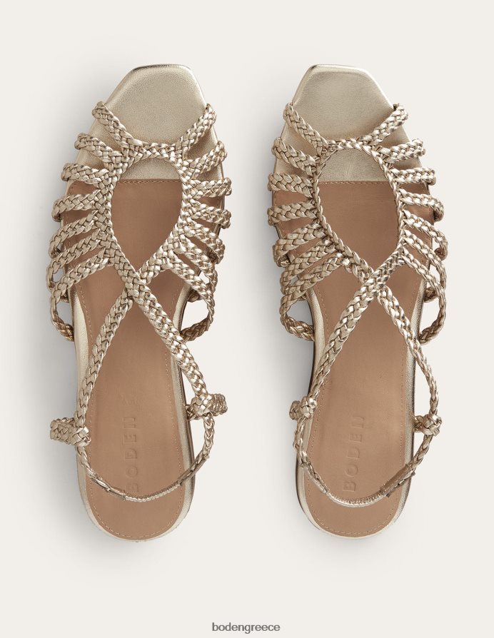 χρυσός είδη υπόδησης υφαντά φλατ σανδάλια με πολλά λουράκια Boden γυναίκες 464PH8688