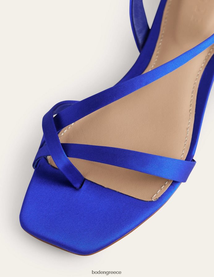 έντονο μπλε σατέν είδη υπόδησης ίσια σανδάλια με θηλιά σατέν Boden γυναίκες 464PH8695