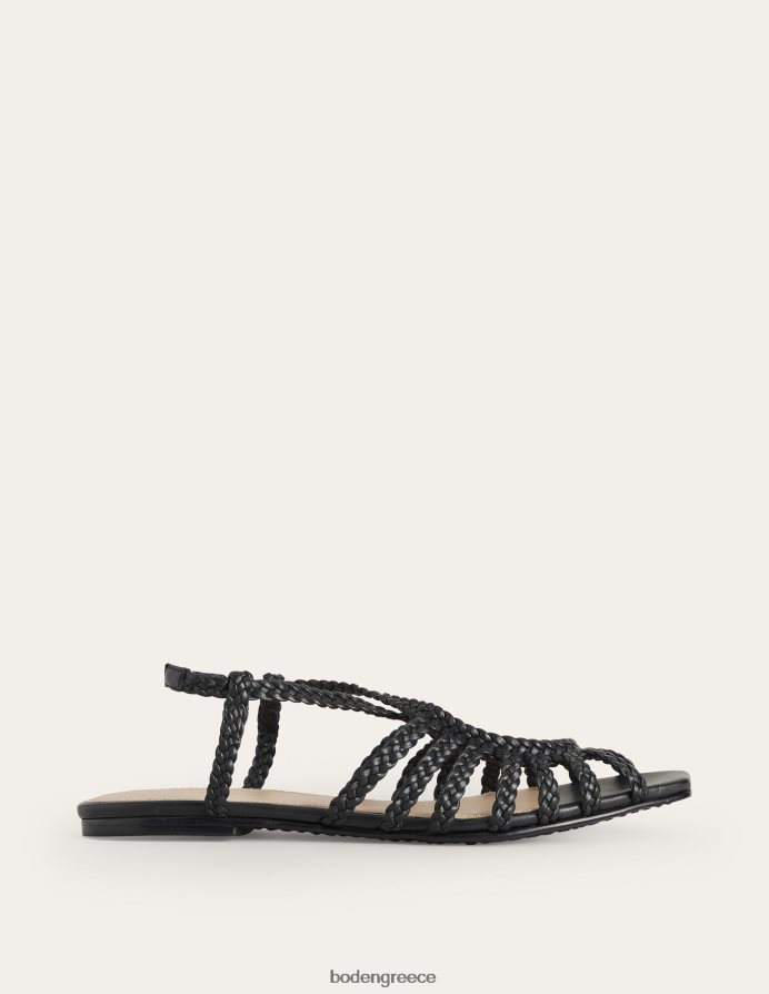μαύρος είδη υπόδησης υφαντά φλατ σανδάλια με πολλά λουράκια Boden γυναίκες 464PH8696