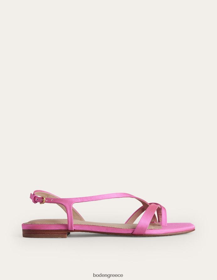 ροζ σατέν του φεστιβάλ είδη υπόδησης ίσια σανδάλια με θηλιά σατέν Boden γυναίκες 464PH8700