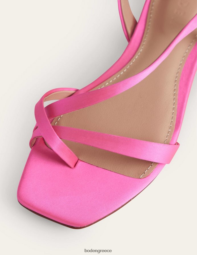 ροζ σατέν του φεστιβάλ είδη υπόδησης ίσια σανδάλια με θηλιά σατέν Boden γυναίκες 464PH8700