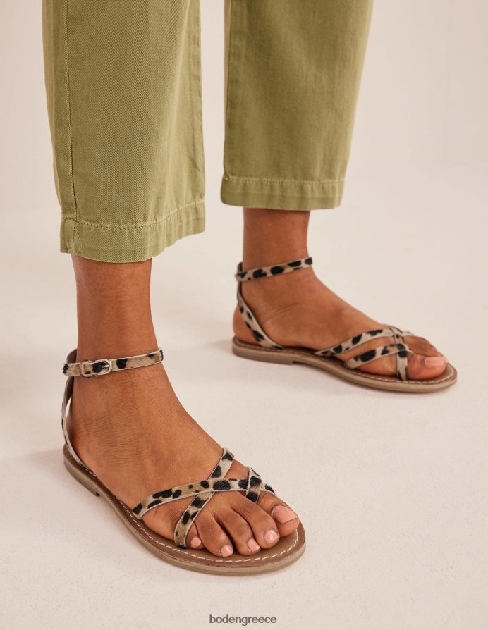 κλασικά μαλλιά λεοπάρ πόνυ είδη υπόδησης εύκολο flat σανδάλι Boden γυναίκες 464PH82371