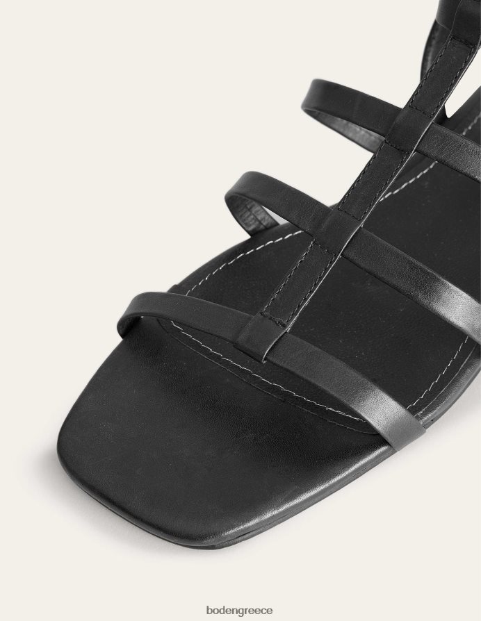 μαύρος είδη υπόδησης δερμάτινα σανδάλια gladiator Boden γυναίκες 464PH8701