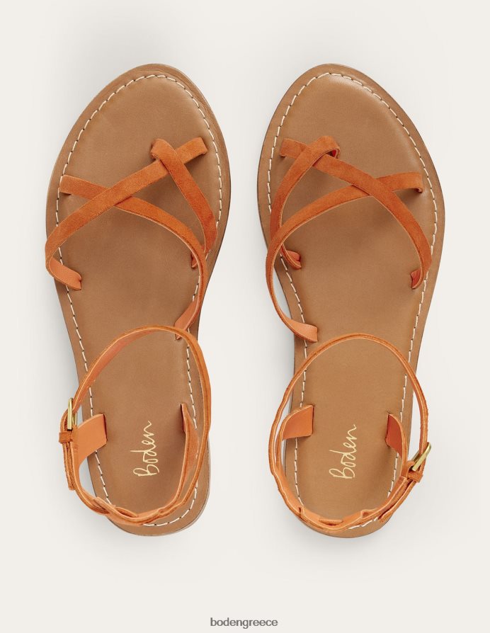 κόκκινο σουέντ vermillon είδη υπόδησης εύκολο flat σανδάλι Boden γυναίκες 464PH82326