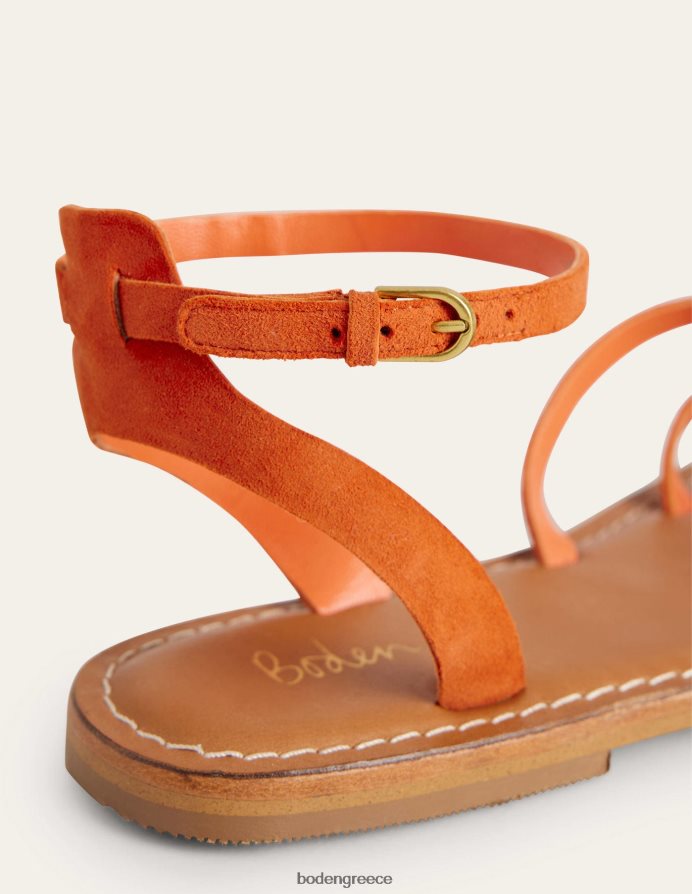 κόκκινο σουέντ vermillon είδη υπόδησης εύκολο flat σανδάλι Boden γυναίκες 464PH82326