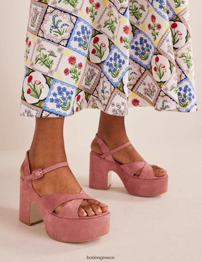 ρουζ σουέτ είδη υπόδησης σφήνες πλατφόρμας σταυρωτού ιμάντα Boden γυναίκες 464PH8726