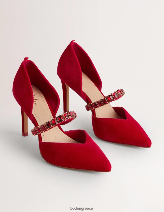 αλεξανδρινός είδη υπόδησης Κόκκινα γήπεδα με λουράκι από κρύσταλλο Boden γυναίκες 464PH82384