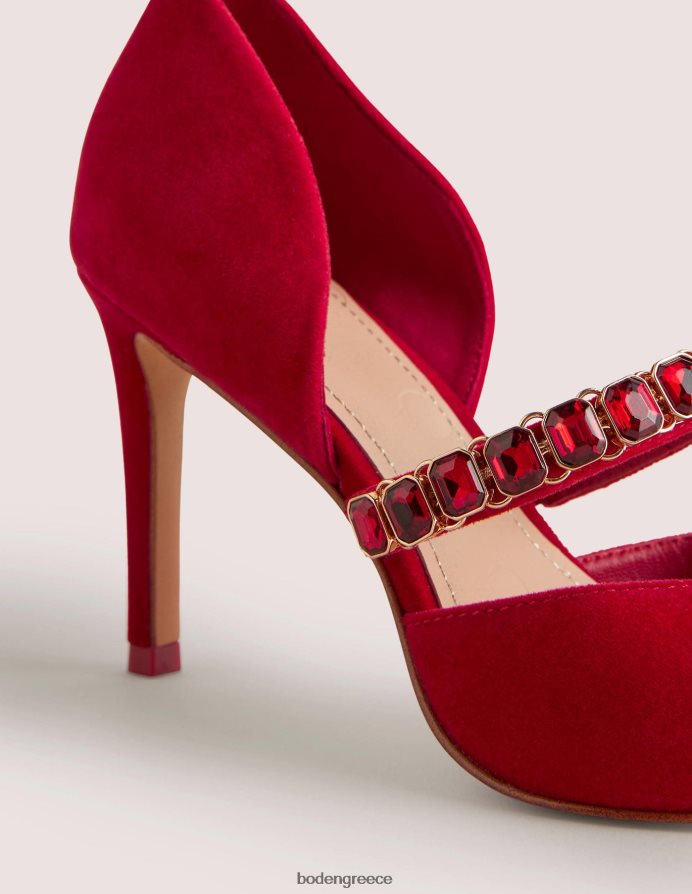 αλεξανδρινός είδη υπόδησης Κόκκινα γήπεδα με λουράκι από κρύσταλλο Boden γυναίκες 464PH82384