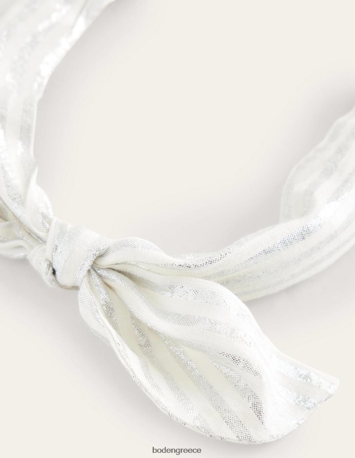 ασημί μεταλλική ρίγα αξεσουάρ φιόγκο κεφαλόδεσμο Boden κορίτσια 464PH82711