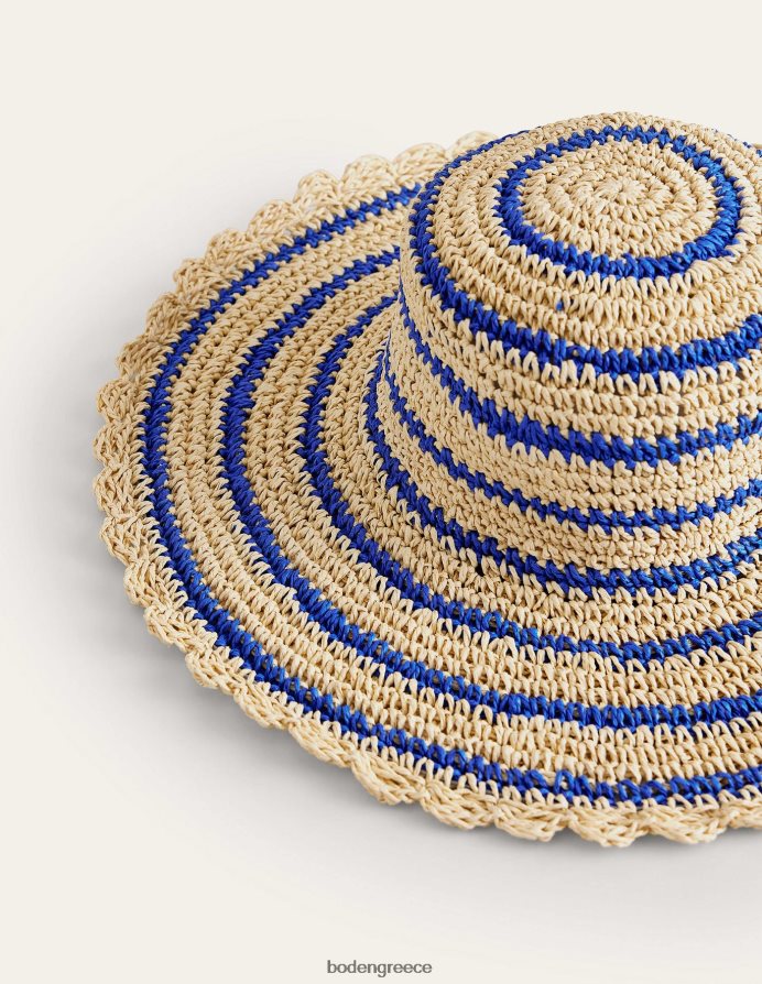 φυσικός αξεσουάρ στριφτό ψάθινο καπέλο Boden κορίτσια 464PH82717