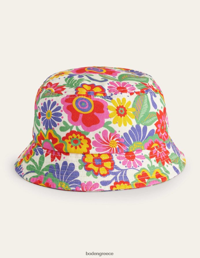 λουλούδια πολλαπλών φεστιβάλ αξεσουάρ καπέλο κουβά Boden κορίτσια 464PH83132