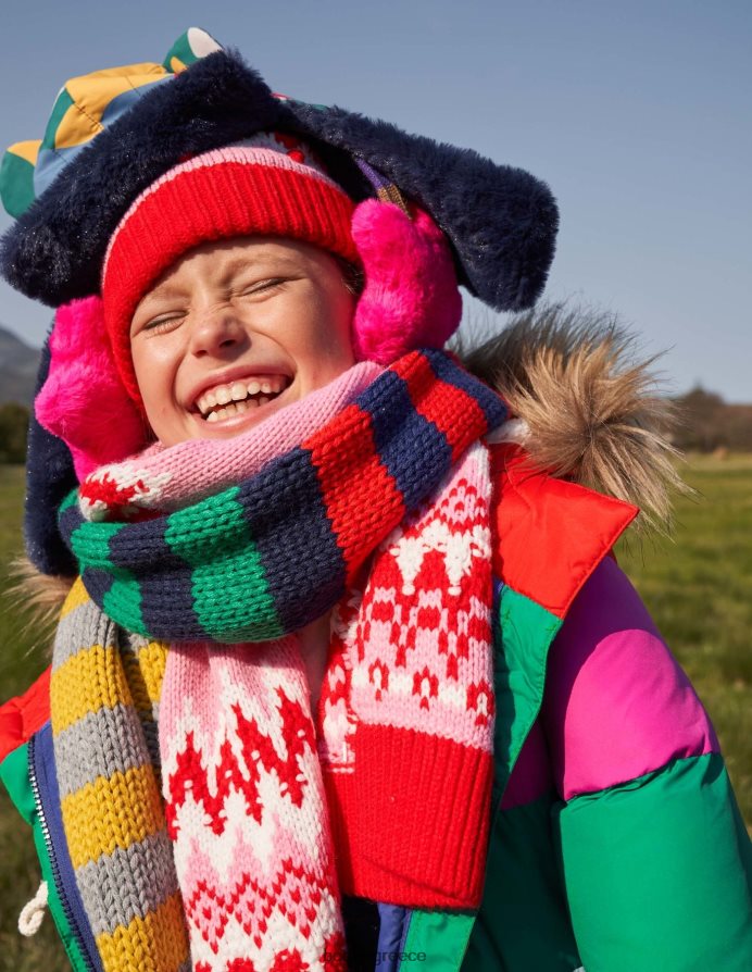 ροζ αξεσουάρ Σετ καπέλο και κασκόλ Fair Isle Boden κορίτσια 464PH82729
