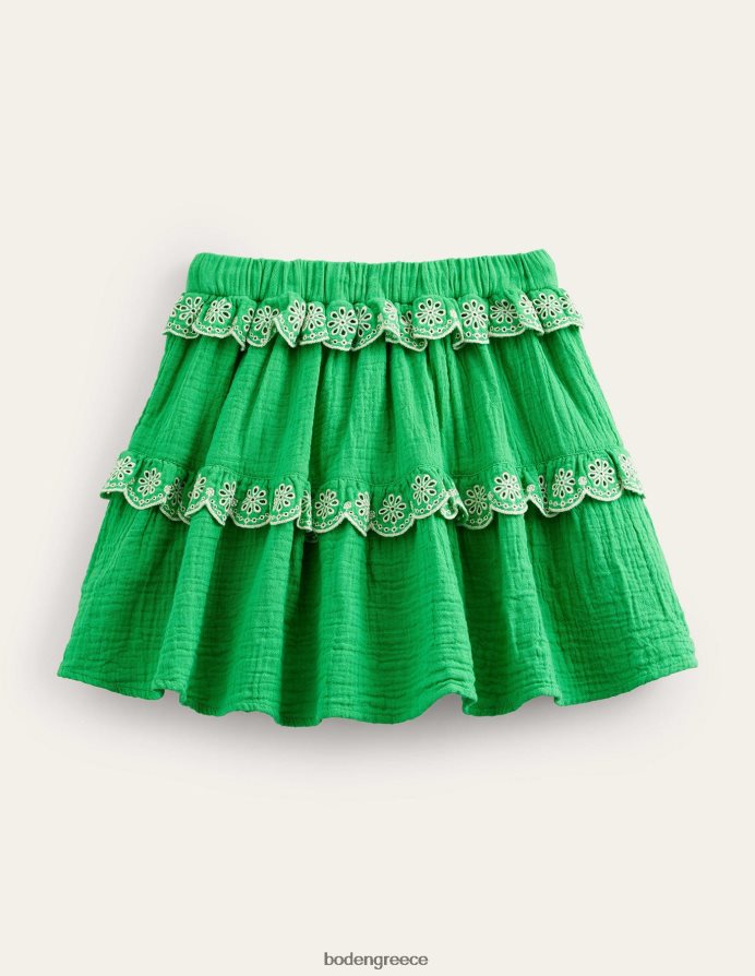 ανοιχτό πράσινο είδη ένδυσης διπλή υφασμάτινη φούστα από χτένι Boden κορίτσια 464PH82626