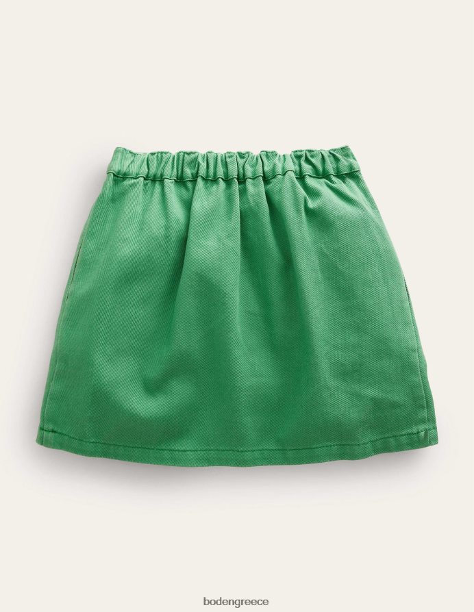 πράσινο του βουνού είδη ένδυσης τζιν κουμπί μέσα από τη φούστα Boden κορίτσια 464PH82685