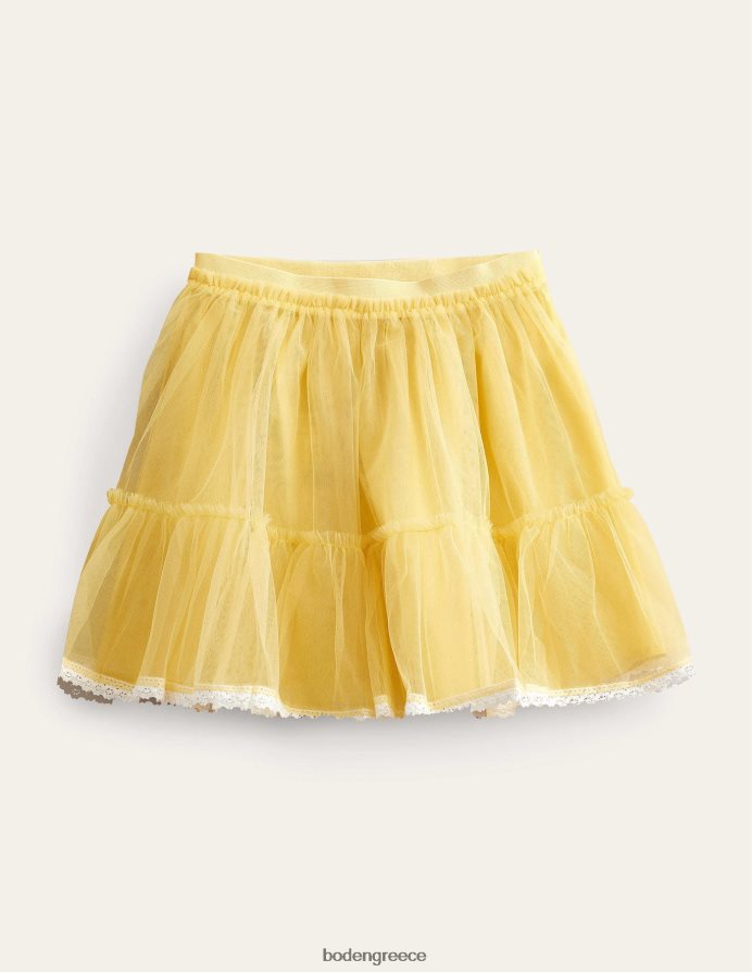 ανοιξιάτικη μέρα κίτρινο είδη ένδυσης μίνι πολυεπίπεδη τούλινη φούστα Boden κορίτσια 464PH82704