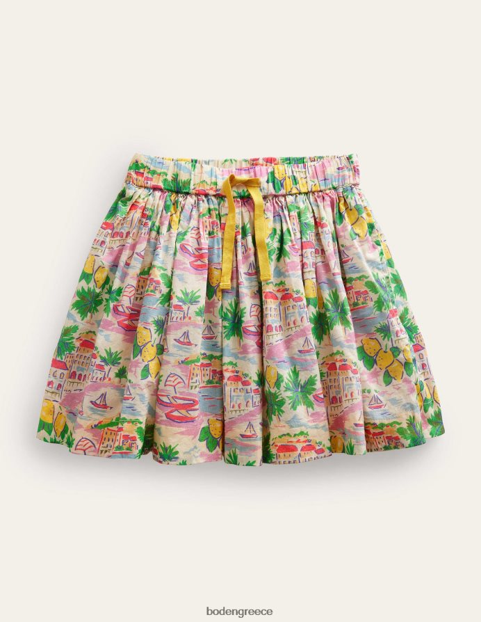 εκτύπωση πολλαπλών σκηνών είδη ένδυσης στριφογυριστή φούστα Boden κορίτσια 464PH82755