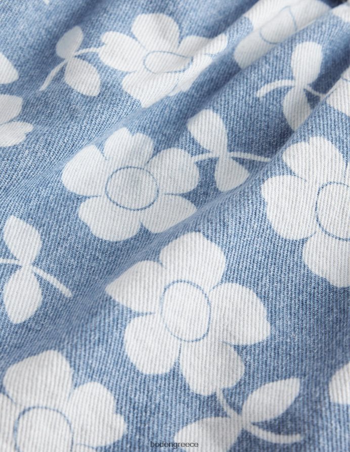 λουλούδι τζιν είδη ένδυσης τζιν κουμπί μέσα από τη φούστα Boden κορίτσια 464PH82769