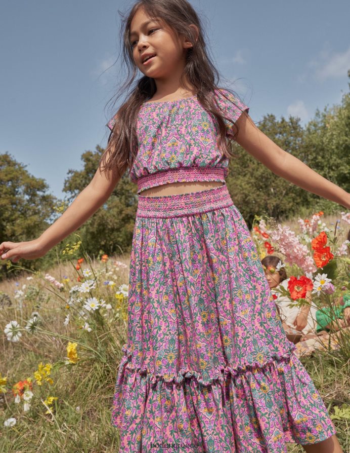 αμπέλι αζαλέας είδη ένδυσης εμπριμέ ζέρσεϊ μάξι φούστα Boden κορίτσια 464PH8783