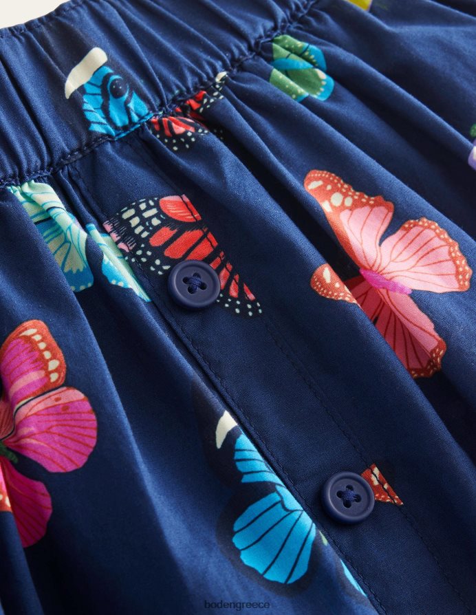 πεταλούδες κολεγιακού ναυτικού είδη ένδυσης κουμπί μέσα από στριφογυριστή φούστα Boden κορίτσια 464PH8790