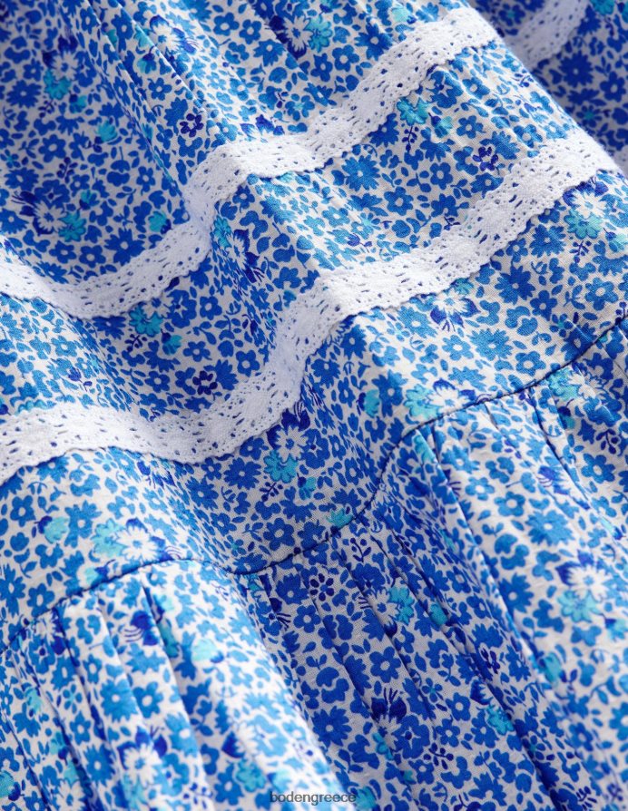 μπλε και aqua ditsy λουλουδάτο είδη ένδυσης ενδιαφέρον δαντέλα maxi φούστα Boden κορίτσια 464PH82632