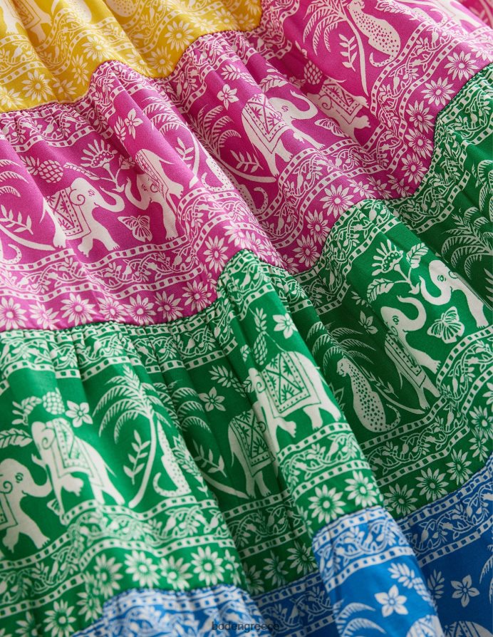 ζώα πολλαπλών γκόα είδη ένδυσης υφαντή midi φούστα colourblock Boden κορίτσια 464PH8787