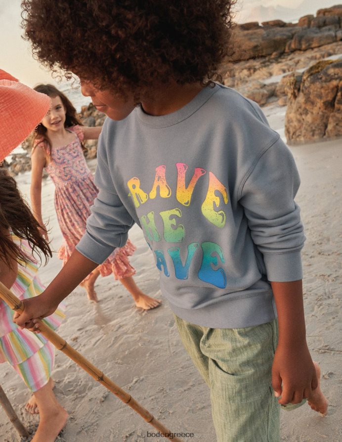 βότσαλο μπλε είδη ένδυσης φούτερ με λογότυπο Boden κορίτσια 464PH82979