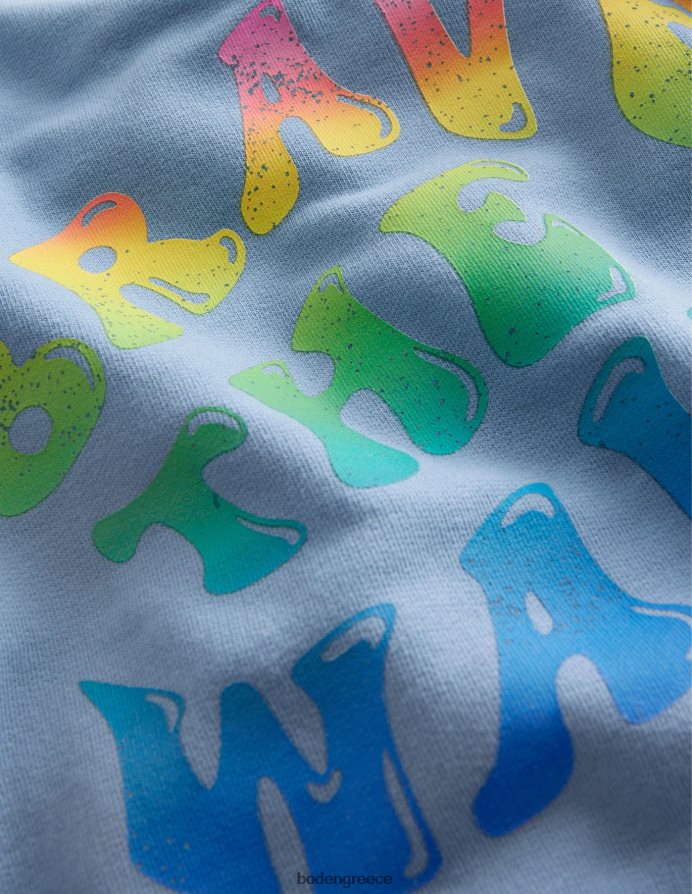 βότσαλο μπλε είδη ένδυσης φούτερ με λογότυπο Boden κορίτσια 464PH82979