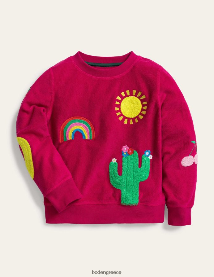 ζαχαροκάλαμο ροζ είδη ένδυσης ιδρώτα λογότυπο πετσετών Boden κορίτσια 464PH83005