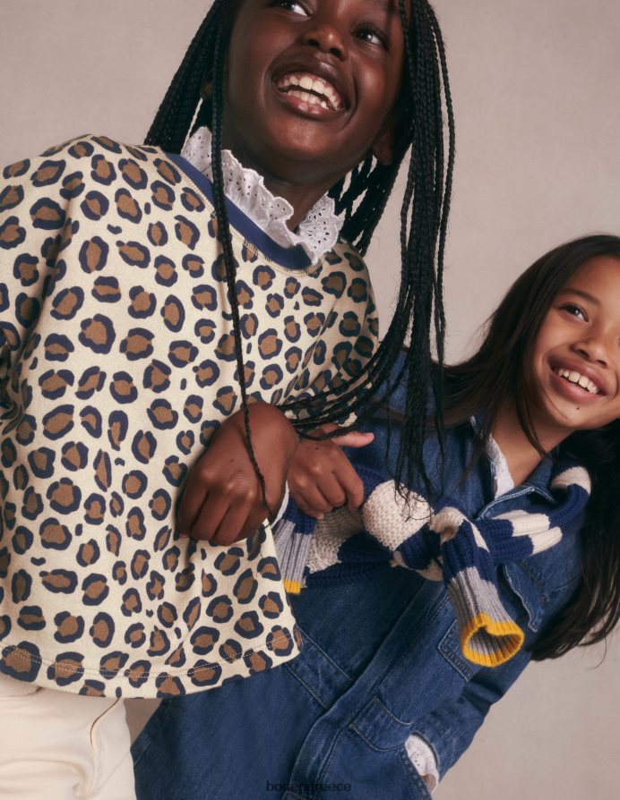 καρύδι καφέ λεοπάρδαλη είδη ένδυσης χαλαρό φούτερ Boden κορίτσια 464PH83140