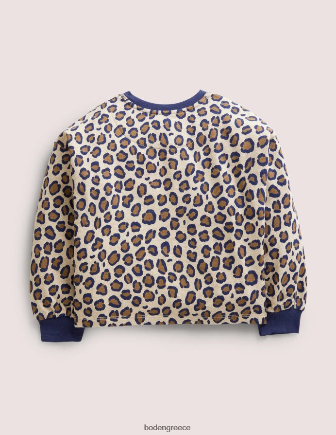 καρύδι καφέ λεοπάρδαλη είδη ένδυσης χαλαρό φούτερ Boden κορίτσια 464PH83140