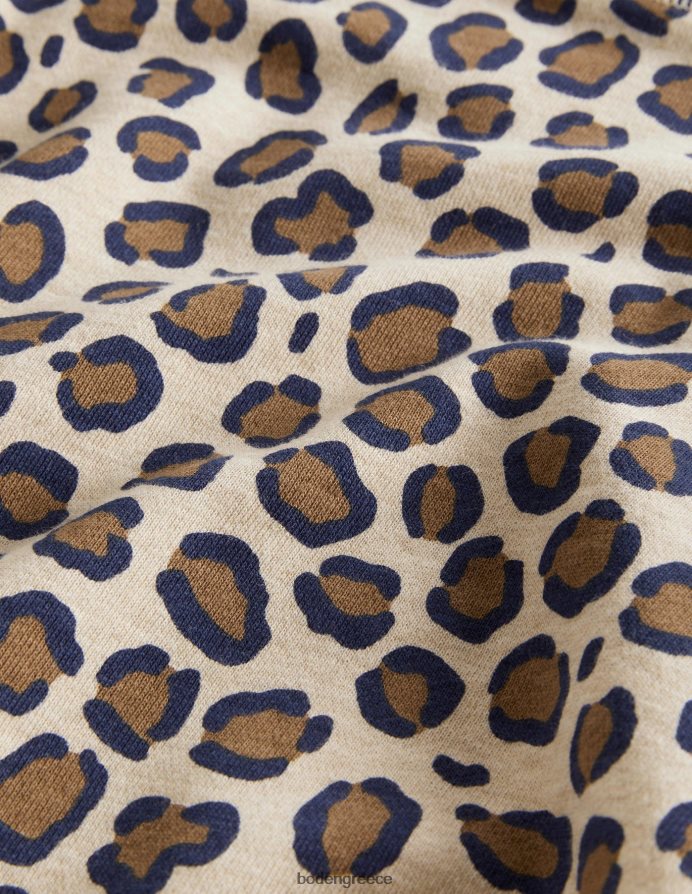 καρύδι καφέ λεοπάρδαλη είδη ένδυσης χαλαρό φούτερ Boden κορίτσια 464PH83140