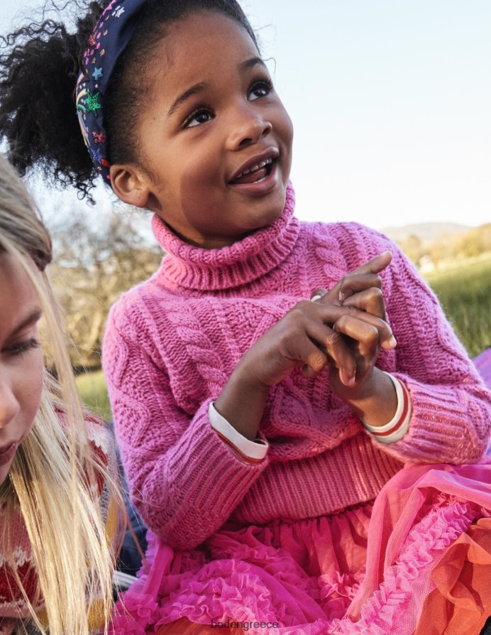 συγκλονιστικό ροζ καλώδιο είδη ένδυσης χοντρός βραχίονας λαιμού με ρολό καλωδίου Boden κορίτσια 464PH83145