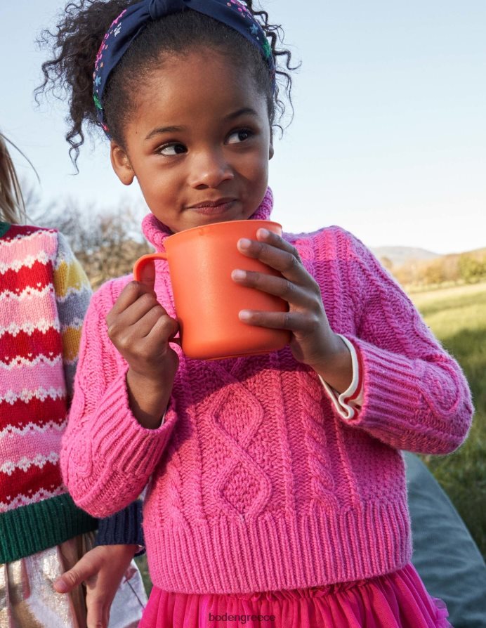 συγκλονιστικό ροζ καλώδιο είδη ένδυσης χοντρός βραχίονας λαιμού με ρολό καλωδίου Boden κορίτσια 464PH83145