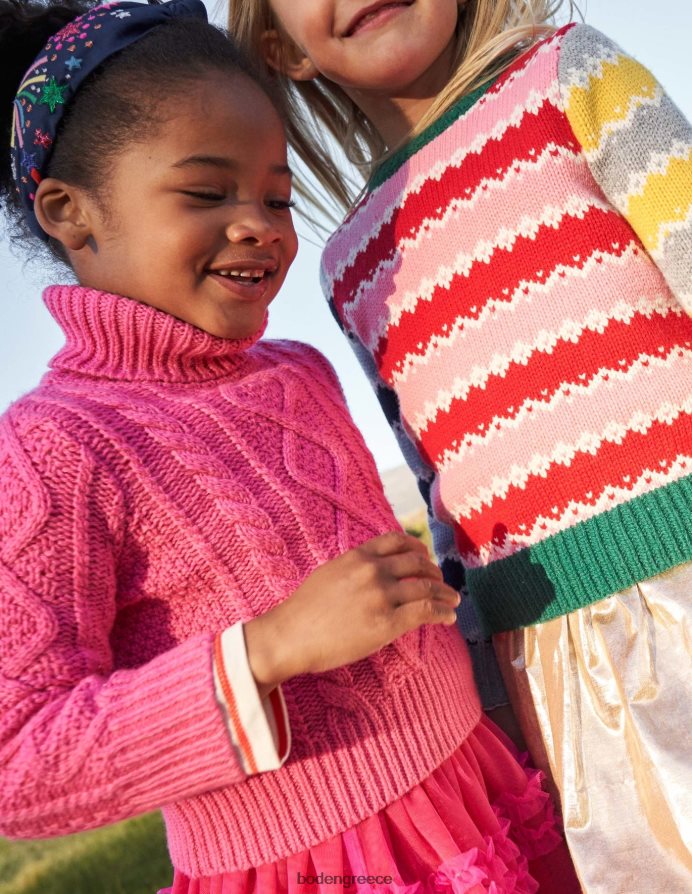 συγκλονιστικό ροζ καλώδιο είδη ένδυσης χοντρός βραχίονας λαιμού με ρολό καλωδίου Boden κορίτσια 464PH83145