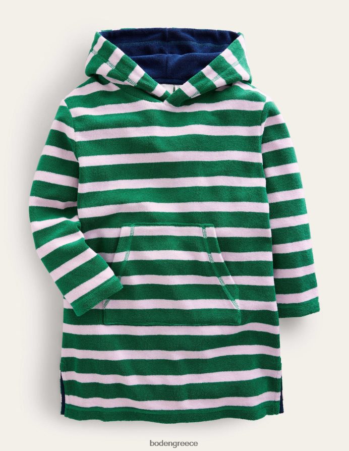 σκιερό πράσινο ξέφωτο/γαλλικό ροζ είδη ένδυσης πετσέτα ρίψης Boden κορίτσια 464PH83257