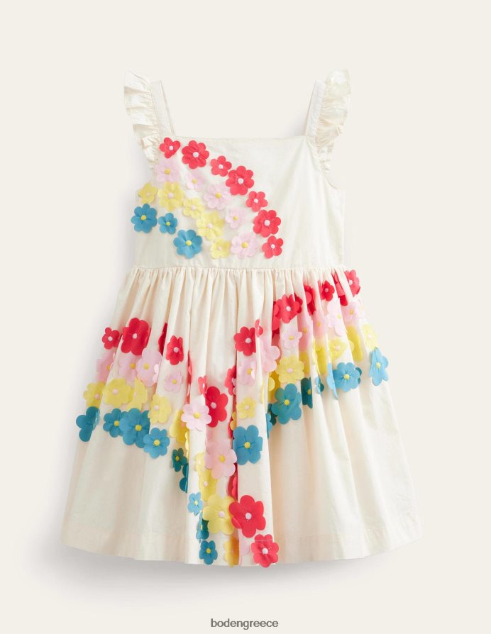 λοβό βανίλιας είδη ένδυσης Φόρεμα ουράνιο τόξο με λουλούδια Boden κορίτσια 464PH82775