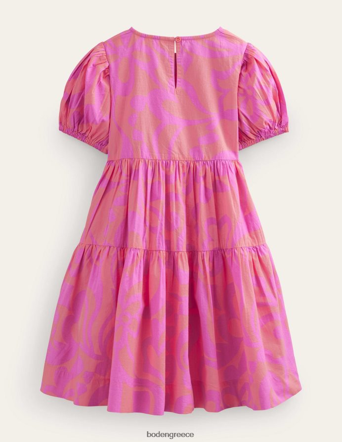 ροδακινί διάτρηση καλοκαιρινό στένσιλ είδη ένδυσης βαμβακερό φόρεμα με στάμπα Boden κορίτσια 464PH82788