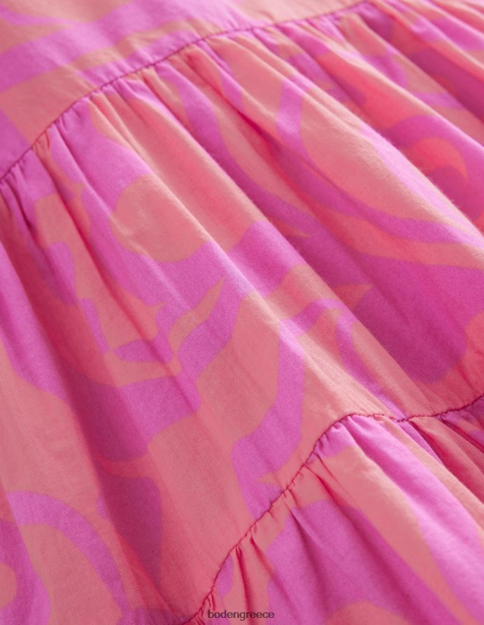 ροδακινί διάτρηση καλοκαιρινό στένσιλ είδη ένδυσης βαμβακερό φόρεμα με στάμπα Boden κορίτσια 464PH82788