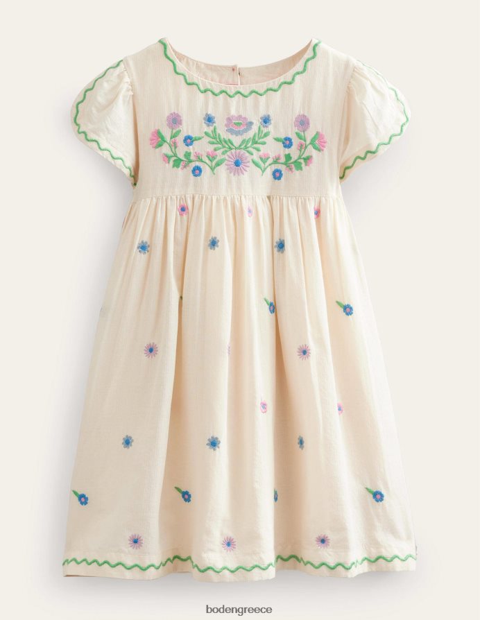 λοβό βανίλιας είδη ένδυσης φόρεμα με κεντημένη υφή Boden κορίτσια 464PH82796