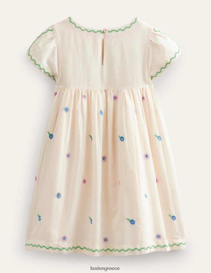 λοβό βανίλιας είδη ένδυσης φόρεμα με κεντημένη υφή Boden κορίτσια 464PH82796