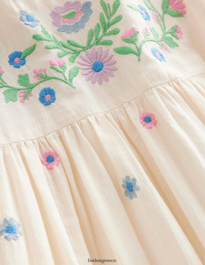 λοβό βανίλιας είδη ένδυσης φόρεμα με κεντημένη υφή Boden κορίτσια 464PH82796