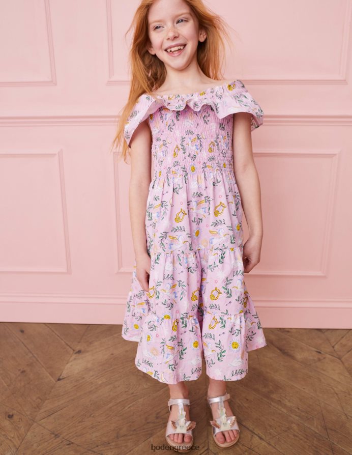 όμορφη ορχιδέα ελληνική τουαλέτα είδη ένδυσης μίντι υφαντό φόρεμα Boden κορίτσια 464PH82801