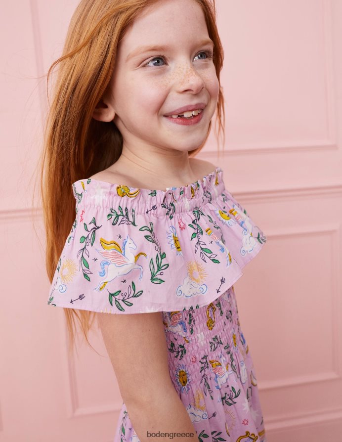 όμορφη ορχιδέα ελληνική τουαλέτα είδη ένδυσης μίντι υφαντό φόρεμα Boden κορίτσια 464PH82801