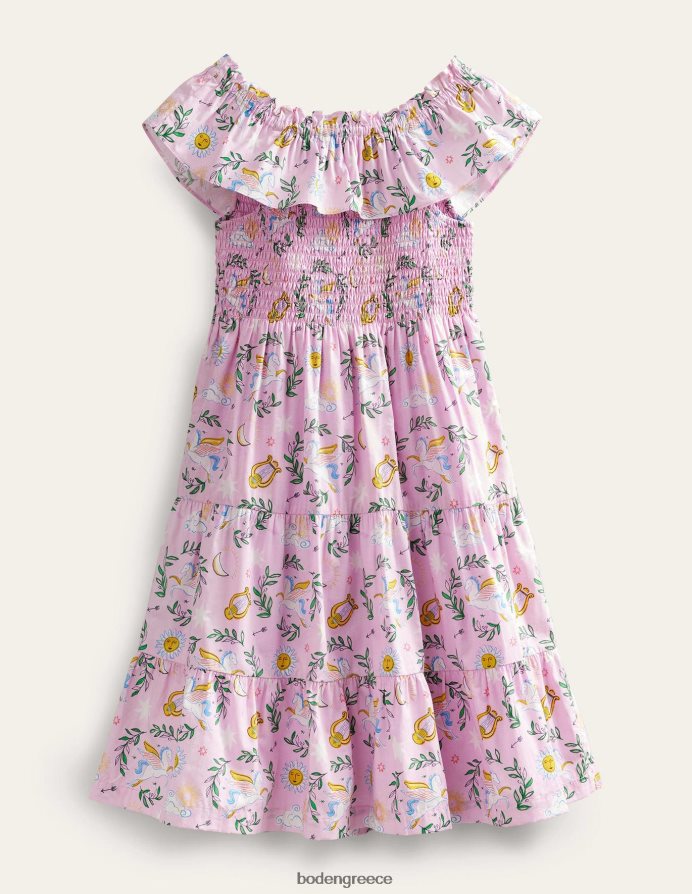 όμορφη ορχιδέα ελληνική τουαλέτα είδη ένδυσης μίντι υφαντό φόρεμα Boden κορίτσια 464PH82801