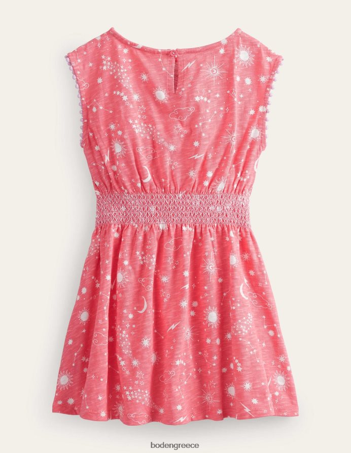 ροδακινί μπουνιά ροζ είδη ένδυσης εμπριμέ γιορτινό φόρεμα Boden κορίτσια 464PH82804